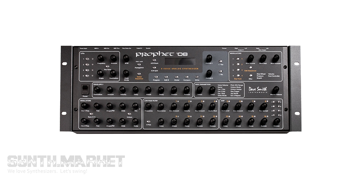 Dave Smith prophet 08 PE MODULE ケース付 Dave Smith Instruments Prophet'08 Desktop: Rackmounted Sound